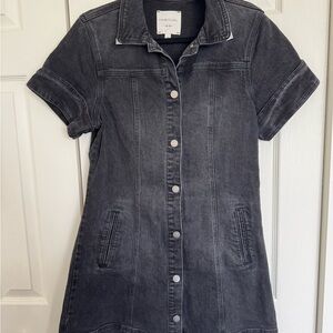 Habitual Charcoal/black Button-Up Denim Dress size medium